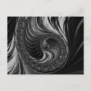 Matig Fractal Black White Nautilus Golden ratio Briefkaart