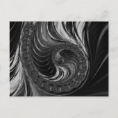 Matig Fractal Black White Nautilus Golden ratio Briefkaart (Voorkant)