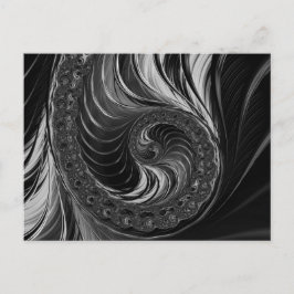 Matig Fractal Black White Nautilus Golden ratio Briefkaart