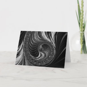 Matig Fractal Black White Nautilus Golden ratio Kaart