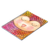 Matig Funky Sleepy Owl Mixed Media Painting Notitieboek (Linkerzijde)