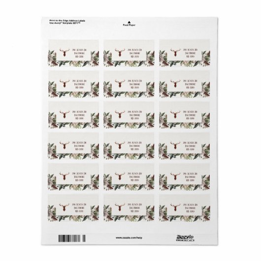Matig gebladerd gebak etiket (Full Sheet)