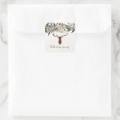 Matig gebladerd gebak vierkante sticker (Tas)