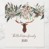 Matig gebladerd gebak wijn etiket (Enkel label)