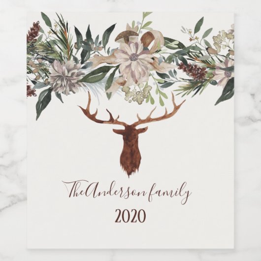 Matig gebladerd gebak wijn etiket (Enkel label)