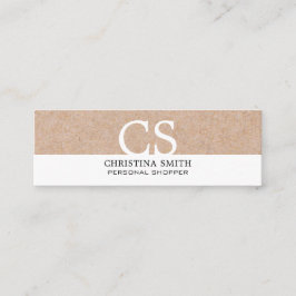 Matig gebold Monogram Kraft Gedrukt Schone Wit Mini Visitekaartje