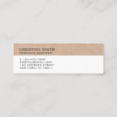 Matig gebold Monogram Kraft Gedrukt Schone Wit Mini Visitekaartje (Achterkant)