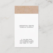 Matig gebold monogram Kraft Gedrukt wit verticaal Visitekaartje (Achterkant)