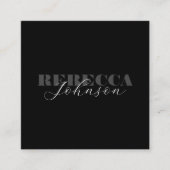 Matig gebold script voor Typografie Minimale zwart Vierkante Visitekaartje (Voorkant)