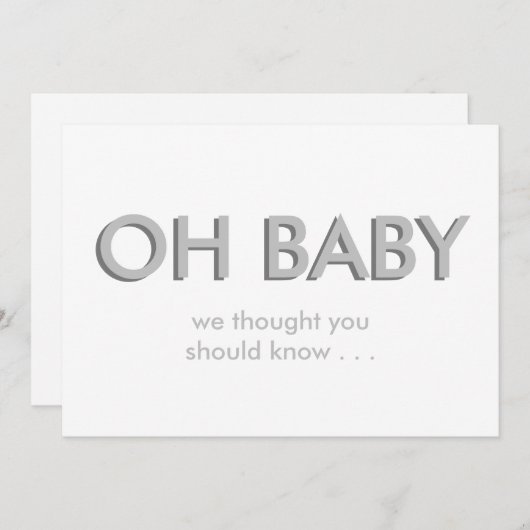 Matig gebold Typografie Zwangerschap Aankondiging (Voorkant / Achterkant)