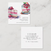 Matig gebold Waterverf dessert Baker Pastry Chef Vierkante Visitekaartje (Voorkant / Achterkant)