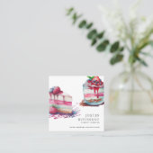Matig gebold Waterverf dessert Baker Pastry Chef Vierkante Visitekaartje (Staand voorkant)
