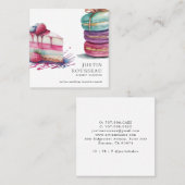 Matig gebold Waterverf dessert Baker Pastry Chef Vierkante Visitekaartje (Voorkant / Achterkant)