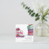 Matig gebold Waterverf dessert Baker Pastry Chef Vierkante Visitekaartje (Staand voorkant)