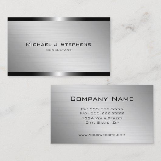 Matig geborsteld aluminium met kanonmetaal visitekaartje (Voorkant / Achterkant)