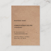 Matig gedrukt Kraft Gray White Monogram Visitekaartje (Achterkant)