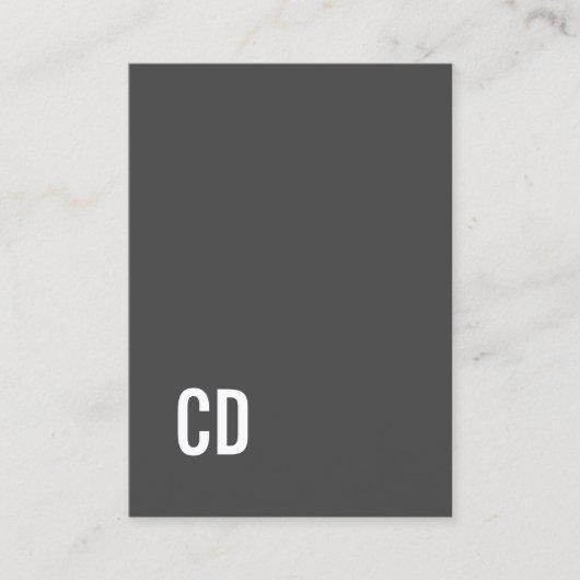 Matig gedrukt Kraft Gray White Monogram Visitekaartje (Voorkant)