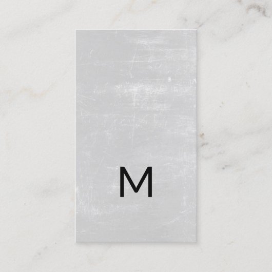 Matig gedrukt Kraft Texture Grey Bold Monogram Visitekaartje (Voorkant)