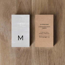 Matig gedrukt Kraft Texture Grey Bold Monogram Visitekaartje