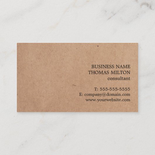 Matig gedrukt kraftpapier grijs wit geometrisch visitekaartje (Achterkant)