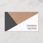 Matig gedrukt kraftpapier grijs wit geometrisch visitekaartje (Voorkant)