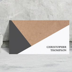 Matig gedrukt kraftpapier grijs wit geometrisch visitekaartje