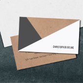 Matig gedrukt kraftpapier grijs wit geometrisch visitekaartje