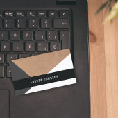 Matig gedrukt kraftpapier grijs wit geometrisch visitekaartje