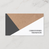 Matig gedrukt kraftpapier grijs wit geometrisch visitekaartje (Voorkant)