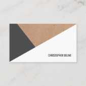 Matig gedrukt kraftpapier grijs wit geometrisch visitekaartje (Voorkant)