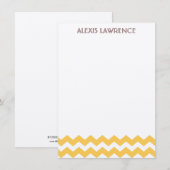 Matig geel chevron, dank je bedankkaart (Voorkant / Achterkant)