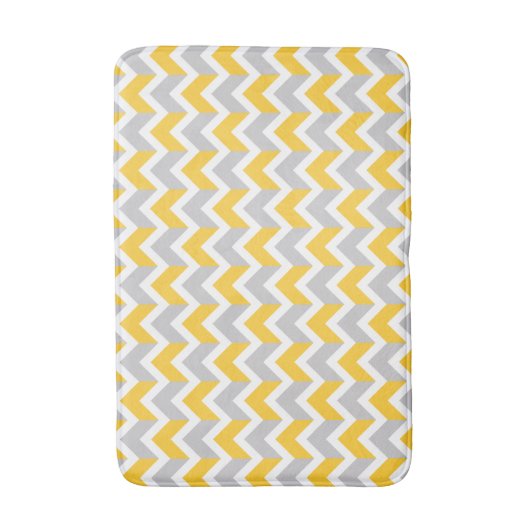 Matig Geel Geel Witte Chevron Pattern Badmat (Voorkant Verticaal)