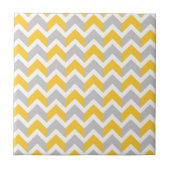 Matig Geel Geel Witte Chevron Pattern Tegeltje (Voorkant)