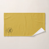 Matig Geel Geel Zwart Botanisch Weesmonogram Bad Handdoek (Handdoek)