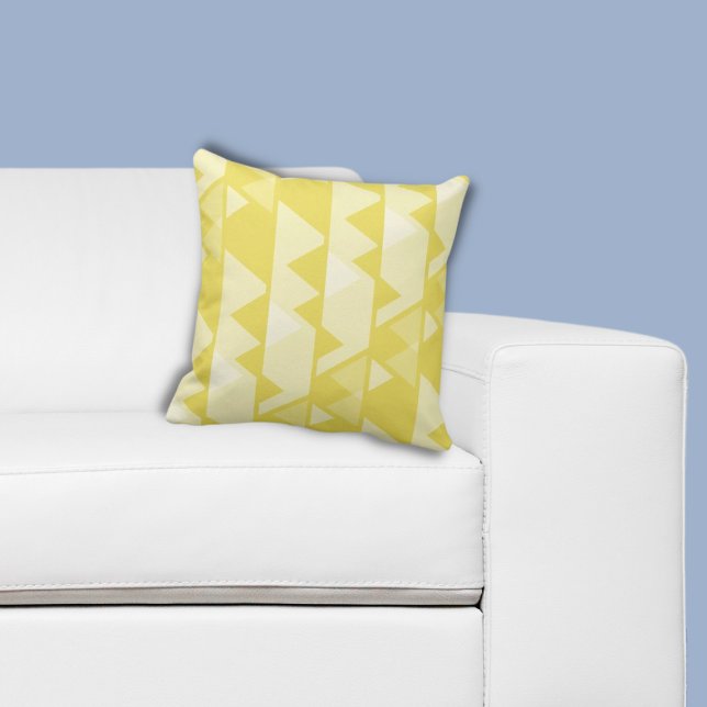 Matig geel onregelmatig patroon kussen (Modern Yellow Jagged Irregular Pattern Throw Pillow)
