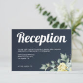 Matig geel waterverf marineblauw informatiekaartje (Staand voorkant)