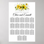 Matig geel zonnebloem - 17-tabel Zitplaatje Poster (Voorkant)