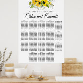 Matig geel zonnebloem - 18-tabel Zitplaatje Poster (Keuken)