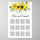 Matig geel zonnebloemkool 12-tabel zitje poster (Voorkant)