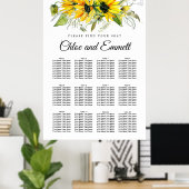 Matig geel zonnebloemkool 12-tabel zitje poster (Thuiskantoor)