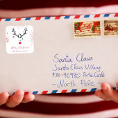 Matig gekke kerstrendierrode glitter vierkante sticker