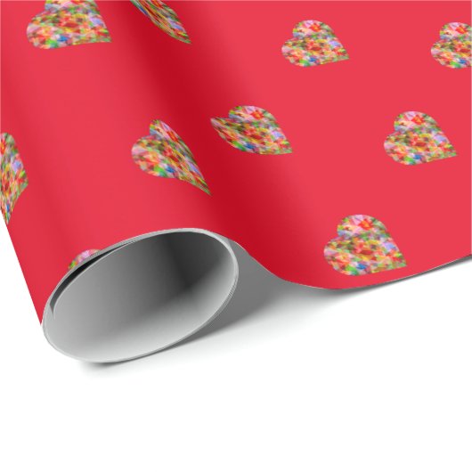 Matig gekleurd hartrood verpakkingspapier cadeaupapier (Rol Hoek)