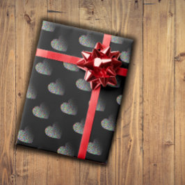 Matig gekleurd hartzwart patroonverpakkingspapier cadeaupapier