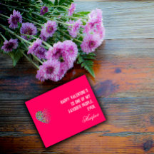 Matig gekleurde hartroze Ik hou van je briefkaart