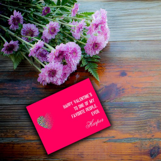 Matig gekleurde hartroze Ik hou van je briefkaart