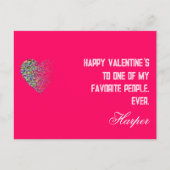 Matig gekleurde hartroze Ik hou van je briefkaart (Voorkant)