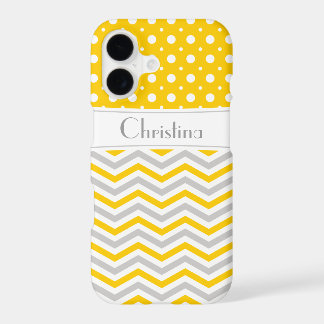 Matig gele, grijze, witte chevron- en polkadop