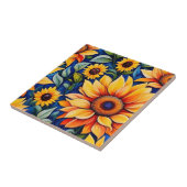 Matig gele zonnebloem tegeltje (Zijkant)