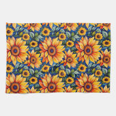 Matig gele zonnebloem theedoek (Horizontaal)