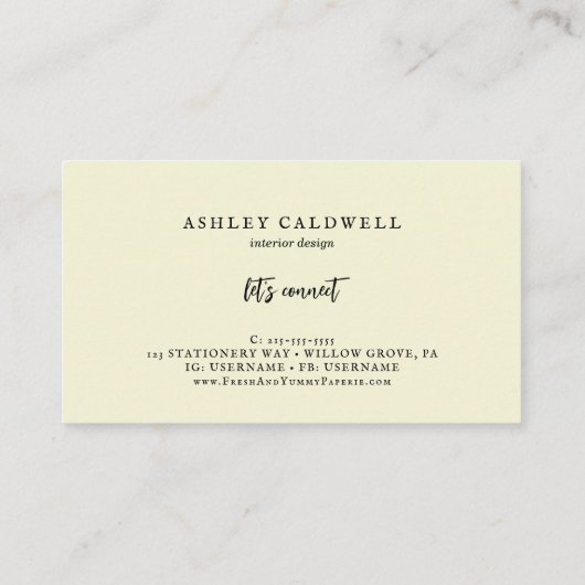 Matig gele zonnebloem visitekaartje (Achterkant)